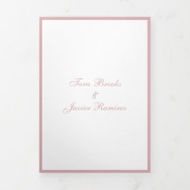バラシンプルダスティピンクエレガントな結婚式 三つ折り招待状