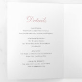 バラシンプルダスティピンクエレガントな結婚式 三つ折り招待状 (内部最初)