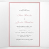 バラシンプルダスティピンクエレガントな結婚式 三つ折り招待状 (内部中)