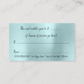 バラシンプルハートギフト証明書小さな青 予約カード (裏面)