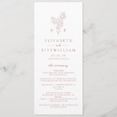 バラシンプルピンクさくらんぼブロッサムモノグラム結婚ズ プログラム (正面)