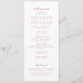 バラシンプルピンクさくらんぼブロッサムモノグラム結婚ズ プログラム (裏面)