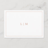 バラシンプルピンクモノグラムエレガントウェディング エンクロージャーカード (裏面)