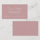 バラシンプルピンク赤ちゃんシャワーおむつラッフル エンクロージャーカード (正面/裏面)