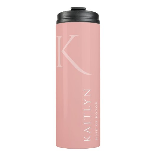 バラシンプルモノグラムパーソナライズされたメイド・オブ・オーナー(花嫁付き添い人) タンブラー (正面)