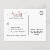 バラシンプル書道の歌のリクエストRSVPはがき インビテーションポストカード (裏面)