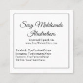 バラシンプル金ゴールドありがとう四角い名刺 スクエア名刺 (裏面)