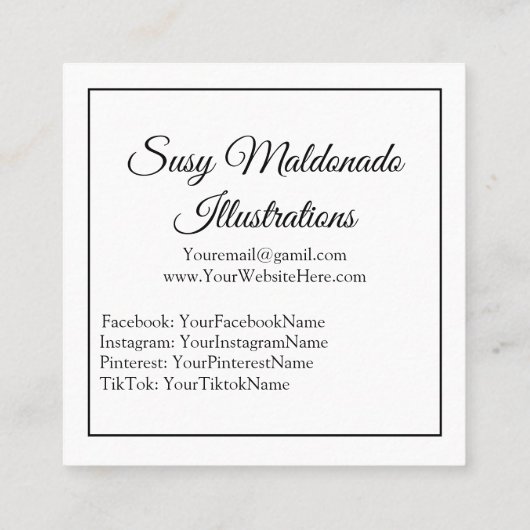 バラシンプル金ゴールドありがとう四角い名刺 スクエア名刺 (裏面)