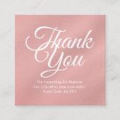 バラシンプル金ゴールドありがとう四角い名刺 スクエア名刺 (正面)