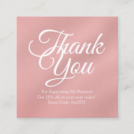 バラシンプル金ゴールドありがとう四角い名刺 スクエア名刺 (正面)