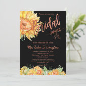バラシンプル金ゴールドひまわりブライダルシャワー詳細 招待状 (スタンド正面)