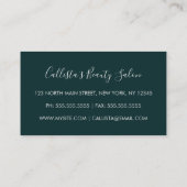 バラシンプル金ゴールドエメラルドグリーンモダンタイポグラフィ ロイヤリティカード (裏面)