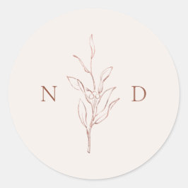 バラシンプル金ゴールドエレガントボタ葉ン結婚ズ ラウンドシール