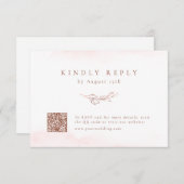 バラシンプル金ゴールドエレガント植物性QRコ結婚ード 出欠カード (正面/裏面)