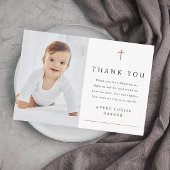 バラシンプル金ゴールドクロス写真宗教バプテスマ サンキューカード