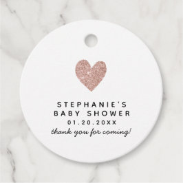 バラシンプル金ゴールドグリッターハートベビーシャワー フェイバータグ