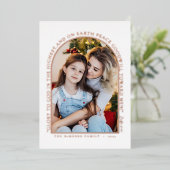 バラシンプル金ゴールドグリーナリー写真コラージュクリスマス 箔シーズンカード (立ち正面)