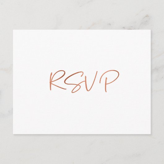 バラシンプル金ゴールドスクリプトミール選択披露宴RSVP ポストカード (正面)
