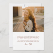 バラシンプル金ゴールドスクリプト2写真卒業 サンキューカード (裏面)