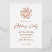 バラシンプル金ゴールドスノーフレークホリデーパーティー 箔招待状 (正面)