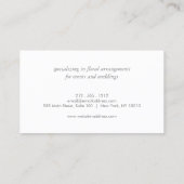 バラシンプル金ゴールドフラワーブーケフローラデザイナー 名刺 (裏面)