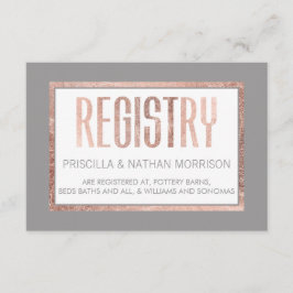 バラシンプル金ゴールドフレーム石板グレーギフトレジストリ エンクロージャーカード