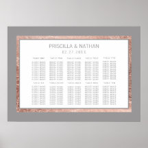 バラシンプル金ゴールドフレーム石板グレー座席表