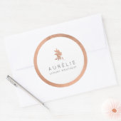 バラシンプル金ゴールドフローララグジュアリーブティック ラウンドシール (封筒)