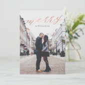 バラシンプル金ゴールドメリークリスマスフォトカード シーズンカード (スタンド正面)