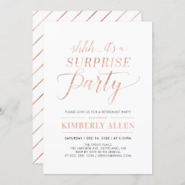 バラシンプル金ゴールドモダンサプライズ退職パーティー 招待状