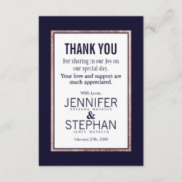 バラシンプル金ゴールドラインネイビーブルーサンキューカード サンキューカード