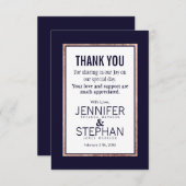 バラシンプル金ゴールドラインネイビーブルーサンキューカード サンキューカード (正面/裏面)