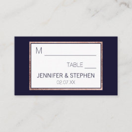 バラシンプル金ゴールドラインネイビーブルー結婚ズ プレイスカード