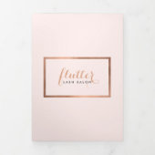 バラシンプル金ゴールドラッシュサロンピンクパンフレット 三つ折りカード (カバー)