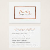 バラシンプル金ゴールドラッシュサロンロゴアフターケアカードロゴ (正面&裏面)