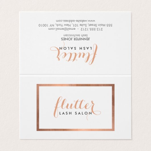 バラシンプル金ゴールドラッシュサロンロゴアフターケアカードロゴ 名刺 (外部フラット)