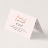 バラシンプル金ゴールドラッシュサロンロゴピンクアフターケア 名刺 (裏面)