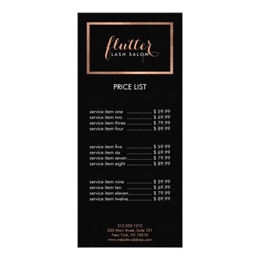 バラシンプル金ゴールドラッシュサロンロゴブラック ラックカード (正面)