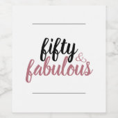 バラシンプル金ゴールド50及び素晴らしい誕生日 ワインラベル (シングルラベル)