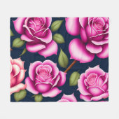 バラシームレスパターンバレンタインデイフリース 空白の フリースブランケット (正面(横))