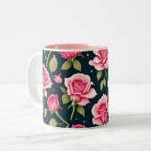 バラシームレスパターンバレンタインデー2トーンCof ツートーンマグカップ (正面左)