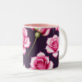 バラシームレスパターンバレンタインデー2トーンCof ツートーンマグカップ (正面右)