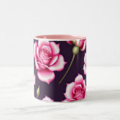 バラシームレスパターンバレンタインデー2トーンCof ツートーンマグカップ (中央)