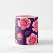 バラシームレスパターンバレンタインデー2トーンCof ツートーンマグカップ (中央)