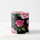 バラシームレスパターンバレンタインデー2トーンCof ツートーンマグカップ (中央)