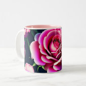 バラシームレスパターンバレンタインデー2トーンCof ツートーンマグカップ (正面左)