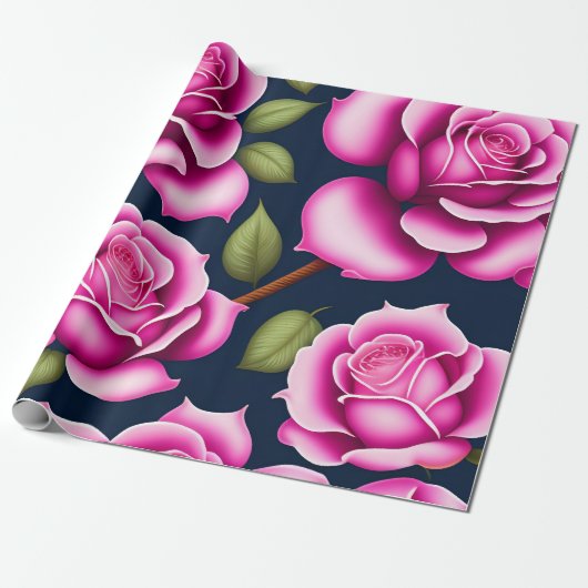バラシームレスパターンバレンタインデー ラッピングペーパー (アンロールド)