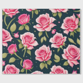 バラシームレスパターンバレンタインデー ラッピングペーパー (フラット)