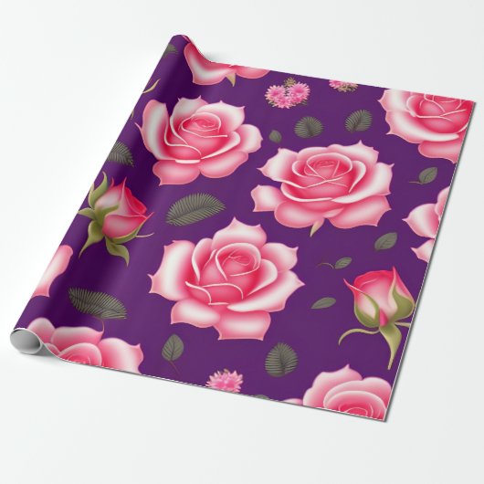 バラシームレスパターンバレンタインデー ラッピングペーパー (アンロールド)