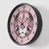 バラジオメトリックライオンヘッドブラックナンバ 壁時計 (傾斜)